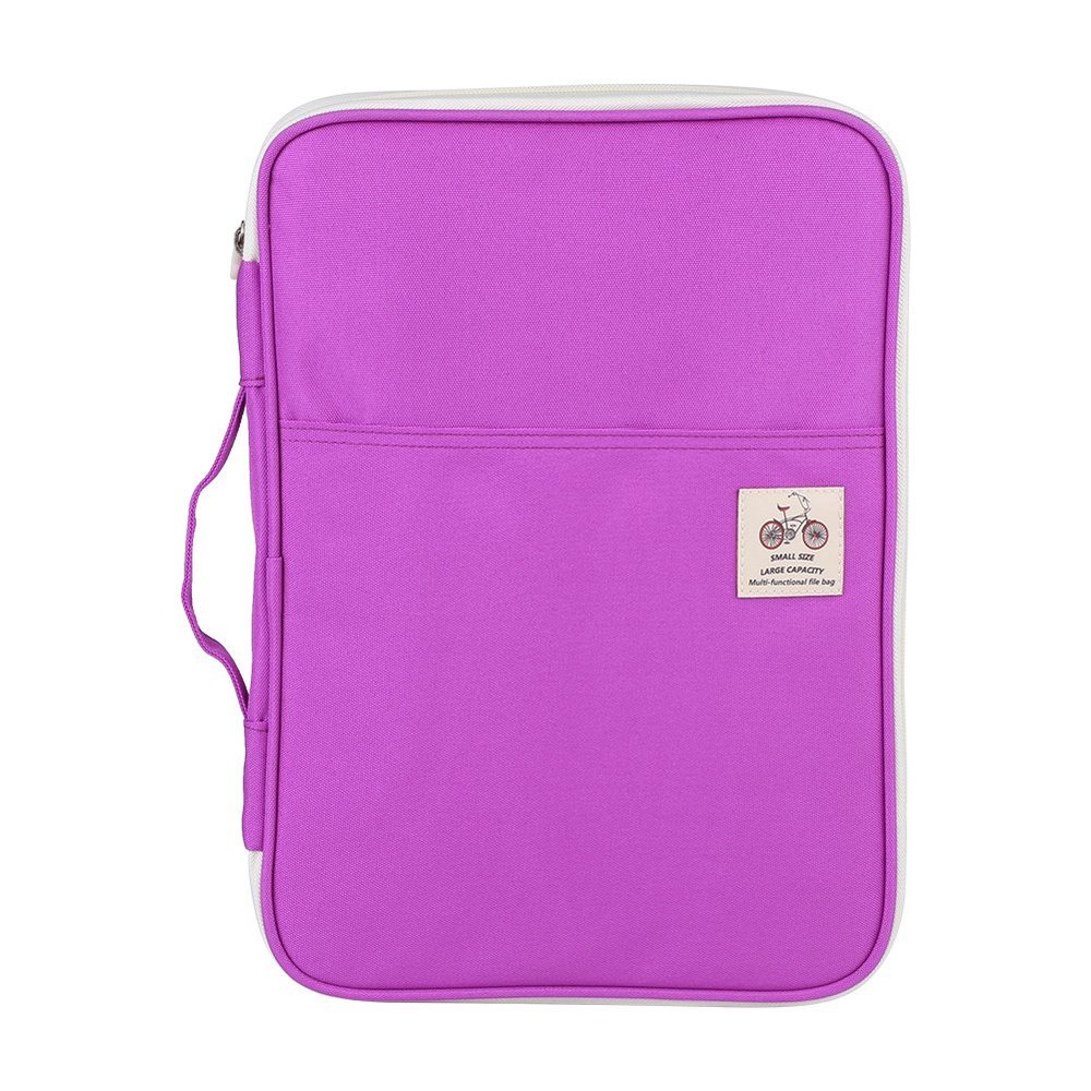 A4 Document Bags Portfolio Organizer Computer Notebook Zippered Case Messenger Storage for Office Travel File Folder and Zipper Gear