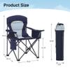 HIGH POINT SPORTS Oversized Camping Folding Chair, Heavy Duty Portable Outdoor Chair, Foldable Camp Chair with Cup Holder and Cooler Bag Support 450 LBS, Dark Blue view 2