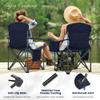 HIGH POINT SPORTS Oversized Camping Folding Chair, Heavy Duty Portable Outdoor Chair, Foldable Camp Chair with Cup Holder and Cooler Bag Support 450 LBS, Dark Blue view 3