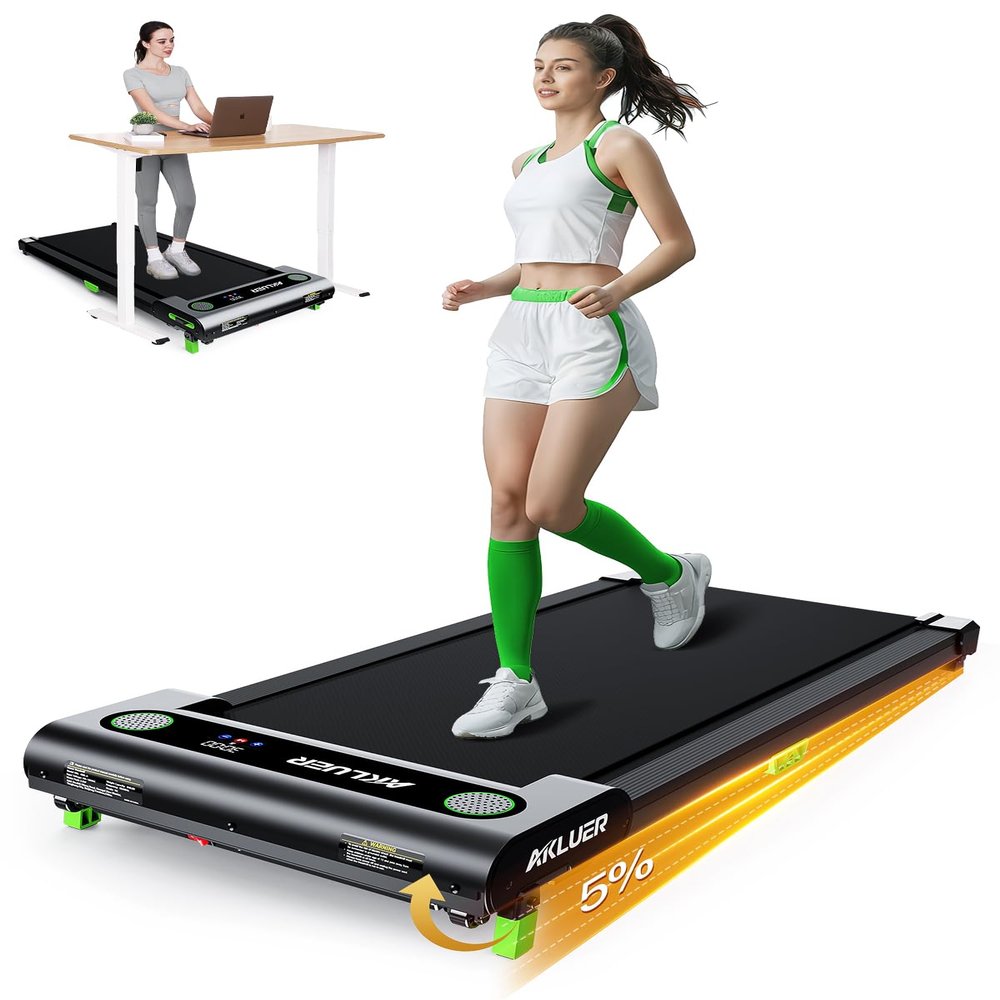 AKLUER Walking Pad with Incline, Walking Treadmills for Home, 2.5 HP Under Desk Treadmill Small with Remote Control, Walking Pad Small Treadmill with LED Display