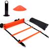 Agile Speed Training Kit 19ft Flat Ladder Athletic Training Ladder, 10pcs Disc Cones for Athletic Training (orange) view 1