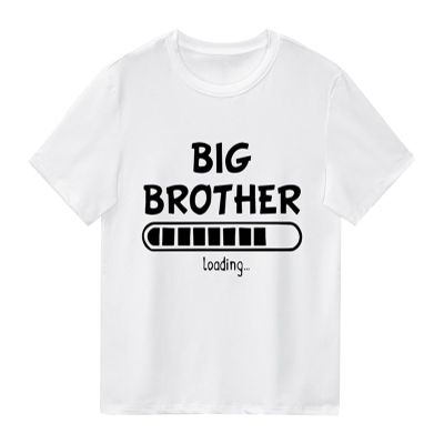 Baby Boys T Shirts Tops Big Brother Loading Tees Clothes Outfit Promoted AnnouncementGift (Big Brother Loading 2-White, 18-24 Months)