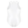 Agoky Men's Glossy Sleeveless High Elastic Leotard Wrestling Singlet Tank Tops Bodysuits Swimwear White One Size view 2