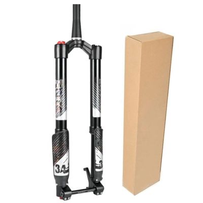 ZECHAO Inverted Fork 150mm Travel Mountain Bike Air Front Fork,26 27.5 29in Manual Lock Air Fork Disc Brake 15 * 110mm Thru Axle Rebound Adjust (Color : Black, Size : 29inch)