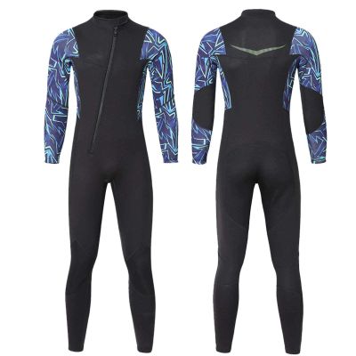 Mens 3mm Wetsuit Full Body Diving Suit Front Zip Wetsuit for Diving Snorkeling Surfing Swimming