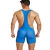 SEOBEAN TAUWELL Mens Sexy Fitness Wrestling Leotard Singlet Bodysuit 9704 (9710 Blue, XX-Large) view 2