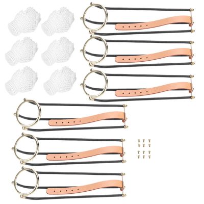 NDNCZDHC Billiards Table Rail Pockets, 6pcs Standard Snooker Billiard Table Replacement Solid Empire Rail Replacement Rail Pocket with Net Pockets Set