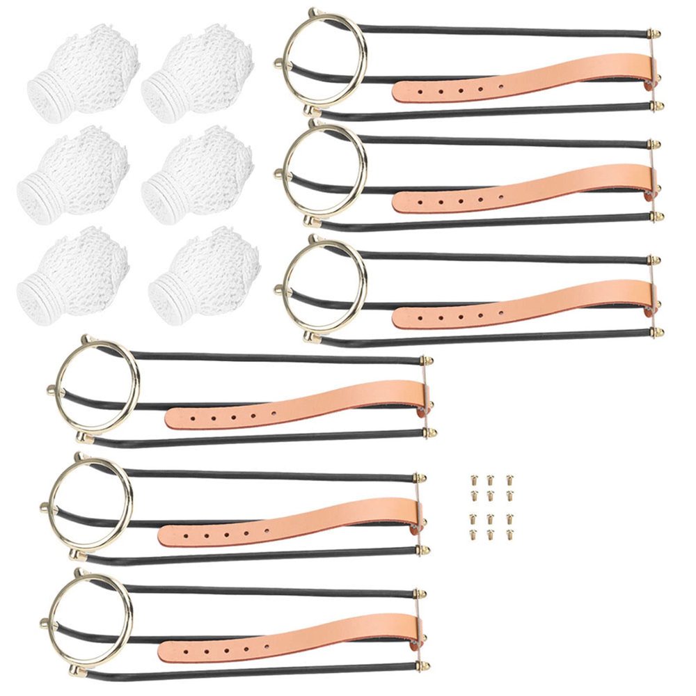 NDNCZDHC Billiards Table Rail Pockets, 6pcs Standard Snooker Billiard Table Replacement Solid Empire Rail Replacement Rail Pocket with Net Pockets Set