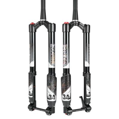 ZECHAO 26 27.5 29 Inch Air Supension Front Fork,120mm Travel 1-1/2" Manual Lockout 15 * 110mm Axle Mountain Bike Inverted Fork (Color : Black, Size : 27.5inch)