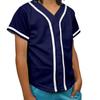 DIGITMON Kids Baseball Jersey Button Down Premium Hip Hop T Shirts Uniform Navy White for 12y Teenagers