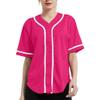 DIGITMON Women's Baseball Softball Jersey Button Down Premium Hip Hop T Shirts Uniform HOTPINKWHITE, Small view 1