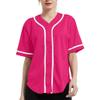 DIGITMON Women's Baseball Softball Jersey Button Down Premium Hip Hop T Shirts Uniform HOTPINKWHITE, Small view 2
