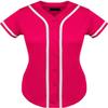 DIGITMON Women's Baseball Softball Jersey Button Down Premium Hip Hop T Shirts Uniform HOTPINKWHITE, Small view 3