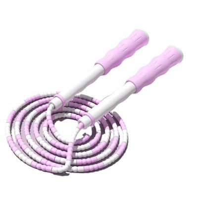 Segmented Jumping Rope, Segmented Jumping Rope Adjustable Untangled Beaded Flexible PP Plastic for Kids (Purple
