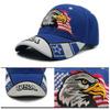 American Flag Eagle Cap Embroidery Eagle Baseball Cap Patriotic Eagle USA Flag Cap Dark Blue view 2