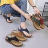 Women's Leather Orthopedic Arch Support Diabetic Walking Sandals, Summer Adjustable Anti-Slip Platforms Orthotic Wedge Sandals, Casual Comfortable Pinch Toe Beach Flip-Flops Slippers. (6, Green) view 4