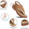 Women's Leather Orthopedic Arch Support Diabetic Walking Sandals, Summer Adjustable Anti-Slip Platforms Orthotic Wedge Sandals, Casual Comfortable Pinch Toe Beach Flip-Flops Slippers. (7.5, Blue) view 4
