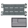 TAXATM Molle Patch Panel with Laser Cutting Loop, Molle Patch Display Holder for Backpack,6X3.2 Mini Patch Board Include American Flag Patch (1 pcs Grey) view 1