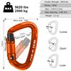 AINIKEY Climbing Carabiner Clips 25kN Auto Locking Carabiner, Professional Heavy Duty Large Locking Carabiner Clips for Rock/Ice Climbing Rappelling Rescue Swing etc, D Shaped, Large SizeOrange-3PCS view 3