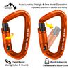 AINIKEY Climbing Carabiner Clips 25kN Auto Locking Carabiner, Professional Heavy Duty Large Locking Carabiner Clips for Rock/Ice Climbing Rappelling Rescue Swing etc, D Shaped, Large SizeOrange-3PCS view 4