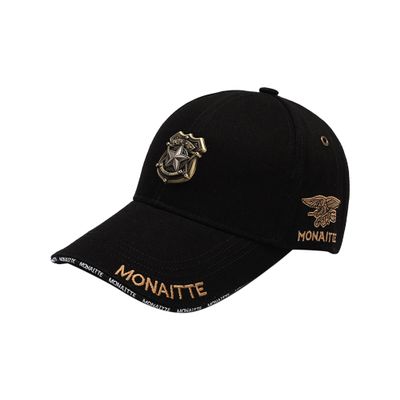 Marotow Baseball Cap for Men, Baseball Hat for Women, Sports Caps Golf Dad Hat Outdoor Hats Unisex for Running Hiking Adjustable Cotton Baseball Caps with Metal Star Badge (Black)