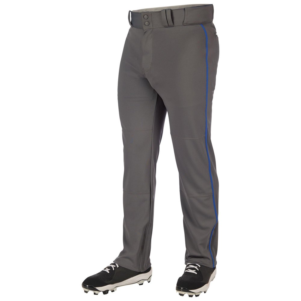 Champro Triple Crown 2.0 Open Bottom Baseball Pants with Braid, Adult X-Large, Graphite, Royal