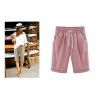 Uillui Women's Bermuda Shorts Casual Shorts with Pockets Yoga Walking Athletic Shorts Knee Length Hight Waist Trendy Shorts Pink view 2