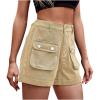 Uillui Women's Girls Cargo Shorts Summer Relaxed Fit Hiking Bermuda Shorts Denim Distressed High Waisted Pockets Jean Shorts