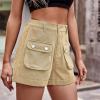 Uillui Women's Girls Cargo Shorts Summer Relaxed Fit Hiking Bermuda Shorts Denim Distressed High Waisted Pockets Jean Shorts view 2