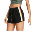 Women's Casual Active Workout Stripe Shorts for Running Shorts Rainbow Pants Anime Shorts for Women view 1
