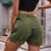 Uillui Women's Girls Cargo Shorts Summer Relaxed Fit Hiking Bermuda Shorts Denim Distressed High Waisted Pockets Jean Shorts view 2