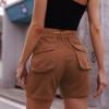 Uillui Women's Girls Cargo Shorts Summer Relaxed Fit Hiking Bermuda Shorts Denim Distressed High Waisted Pockets Jean Shorts view 3