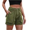Uillui Women's Girls Cargo Shorts Summer Relaxed Fit Hiking Bermuda Shorts Denim Distressed High Waisted Pockets Jean Shorts view 1