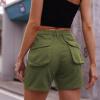 Uillui Women's Girls Cargo Shorts Summer Relaxed Fit Hiking Bermuda Shorts Denim Distressed High Waisted Pockets Jean Shorts view 3