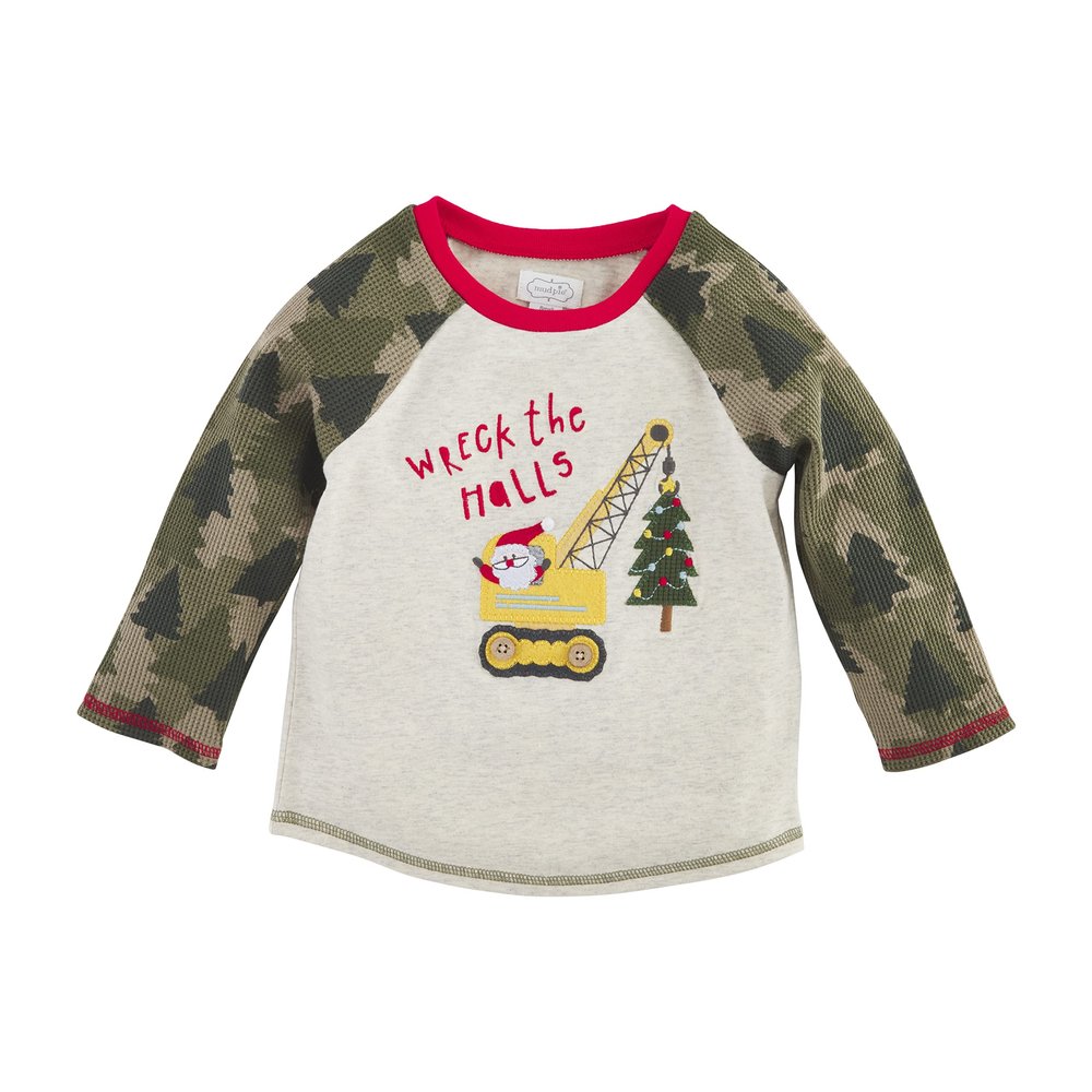 Mud Pie Boys Tee, Wreck The Halls, Medium