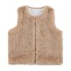 Mud Pie Girls' Fur Vest, Tan, Mediun view 1