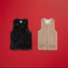 Mud Pie Girls' Fur Vest, Tan, Mediun view 3