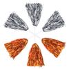 Anderson's Premium Metallic Silver and Orange Foil School Spirit Shakers Cheerleader Pom Poms Sports Football Basketball Homecoming Squad Team Party Dance Club Performance Celebration Pack of 6 view 2