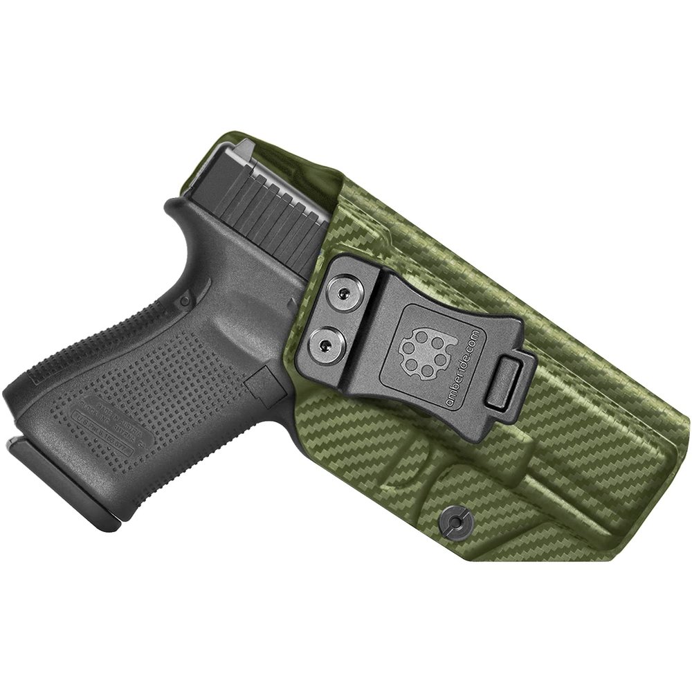 Amberide Glock 19 IWB Holster, Kydex-Boltaron Inside Waistband Holster for Glock 19/19X/44/45/23/32 Gen 15, Concealed Carry, Adjustable 030 Cant, Secure Retention, Low-Print Design