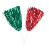 Anderson's Premium Metallic Green and Red Foil School Spirit Shakers Cheerleader Pom Poms Sports Football Basketball Homecoming Squad Team Party Dance Club Performance Celebration Pack of 6 view 1
