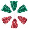Anderson's Premium Metallic Green and Red Foil School Spirit Shakers Cheerleader Pom Poms Sports Football Basketball Homecoming Squad Team Party Dance Club Performance Celebration Pack of 6 view 2