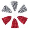 Anderson's Premium Metallic Silver and Red Foil School Spirit Shakers Cheerleader Pom Poms Sports Football Basketball Homecoming Squad Team Party Dance Club Performance Celebration Pack of 6 view 2