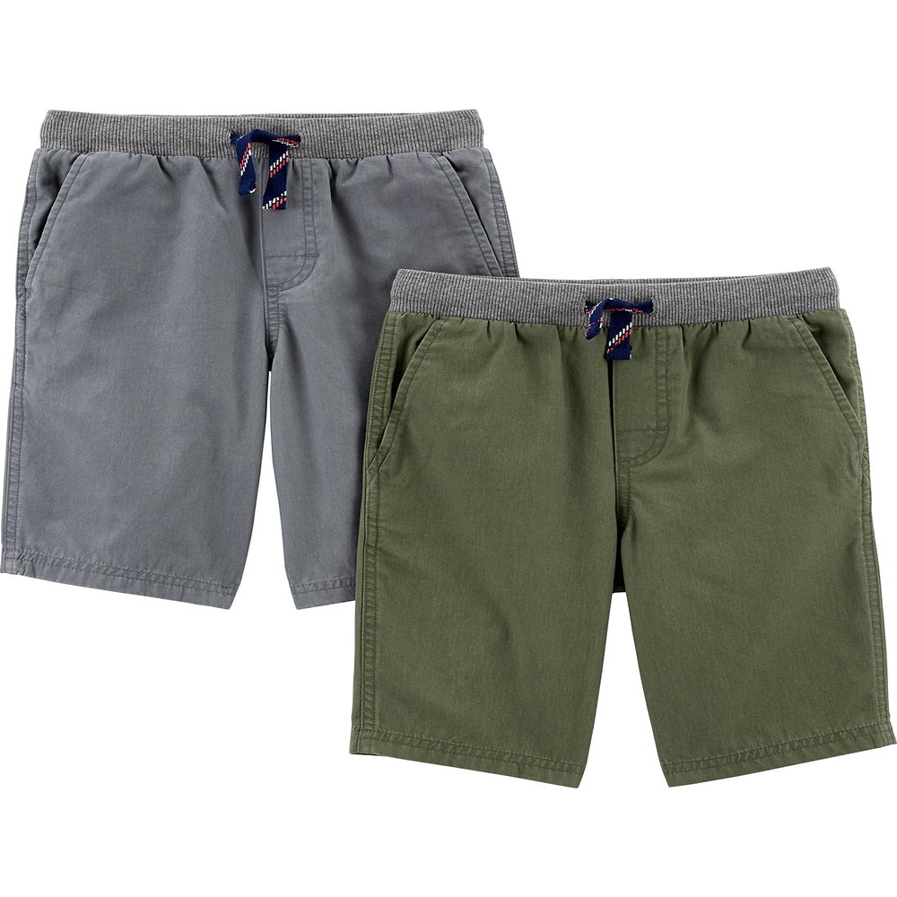 Simple Joys by Carter's Boy's Shorts, Pack of 2, Green/Grey, 4