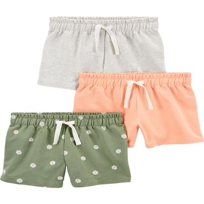 Simple Joys by Carter's Girl's Knit Shorts, Pack of 3, Pink/Green/Floral, 6