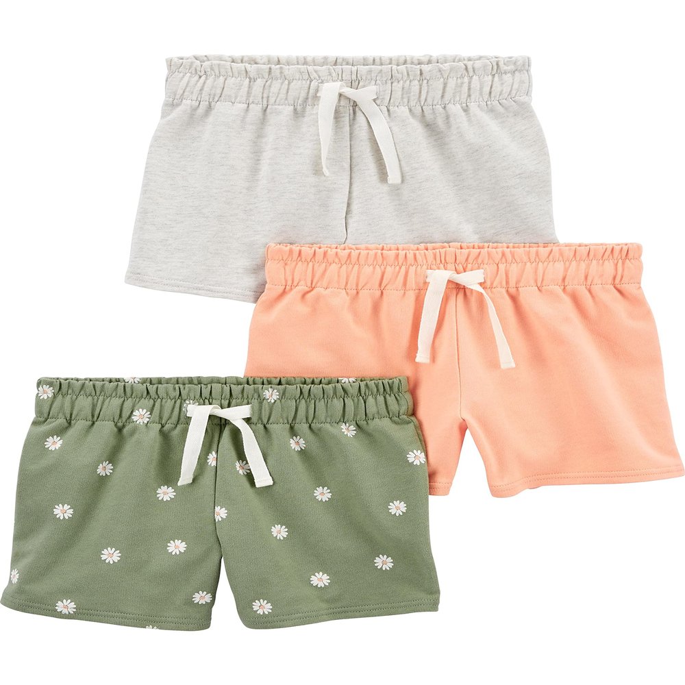 Simple Joys by Carter's Girl's Knit Shorts, Pack of 3, Pink/Green/Floral, 6