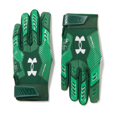 Under Armour Men's F9 Nitro Football Gloves, (301) Forest Green/Team Kelly Green/Metallic Silver, Small