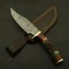 Custom Made Hand Forged Damascus Hunting/skinning Knife - Stag/antler Hand with Sheath view 3