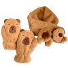 Unisex Animal Plush Scarf And Mittens Set For Winter Outfits Outdoor Activity Handwear Plush Gloves Popular Accessory view 1