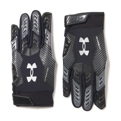 Under Armour Men's F9 Nitro Football Gloves, (001) Black/Castlerock/Metallic Silver, XX-Large