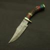 Custom Made Hand Forged Damascus Hunting/skinning Knife - Stag/antler Hand with Sheath view 1